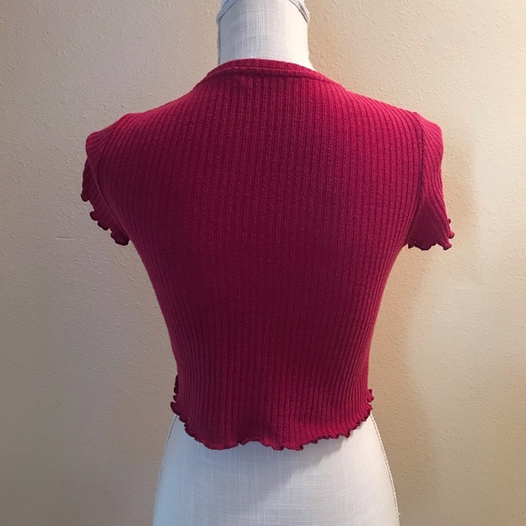 Burgundy / maroon crop top - Picture 3 of 4